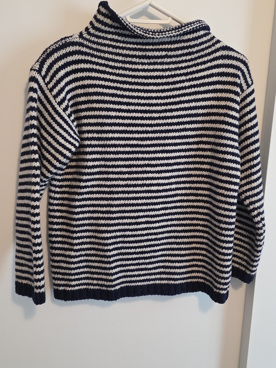 Babaa Sweaters - Babaa no6 Striped Jumper Navy
